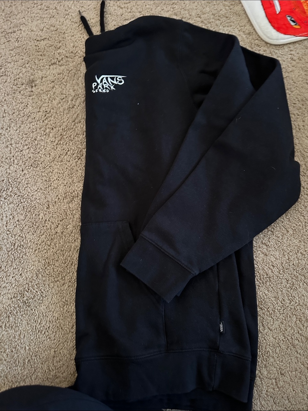 Vans Black Hoodie with White Script Logo